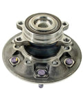 Front view of front wheel hub and bearing assembly for Chevy Colorado 2009 2012 with 6 wheel studs and 4 bolt holes.