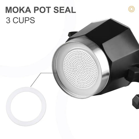 Six Pack Food Grade Silicone Gasket Rings Replacement For Aluminum Stovetop Coffee Makers And Moka Pots Three Cup Size