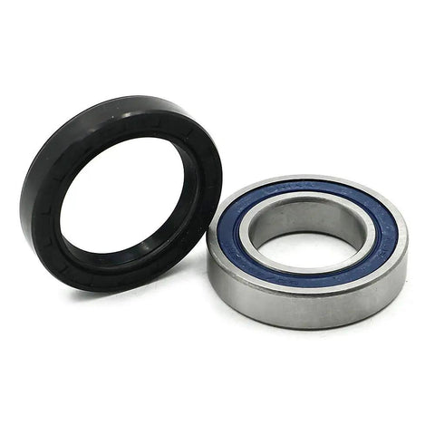 Left Rear Axle Wheel Hub Housing Bearing Seal Kit for Honda ATV Foreman 400 450 500 Rubicon 500 Rancher 350 400 420 Replacement 91055 HN5 681 91255 HA0 681 Durable Heavy Duty Upgrade for Long Lasting Ride Plug And Play Ready shown with seal and bearing components