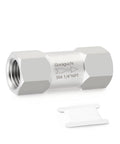 Goraguchi stainless steel 1/4 in NPT female check valve, side view