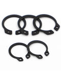 Heavy Duty Carbon Steel Circlip Retaining Rings For Shaft M6 To M50, black, durable, used for securing mechanical parts.