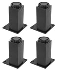 Adjustable Aluminum Cabinet Feet Set In Black Four Pack For Sofa Cabinets And Sofas Height Adjustable 3.9 To 5 Inches Anti Corrosion