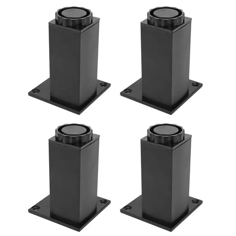 Adjustable Aluminum Cabinet Feet Set In Black Four Pack For Sofa Cabinets And Sofas Height Adjustable 3.9 To 5 Inches Anti Corrosion