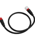 Electric Bike Motor Extension Cable 11 Pin Reliable Connection for Extended Range Conversion Accessories, black cable with red connectors