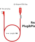Dope Red FTDI USB Programming Cable For Ham Radios Flashing With Original FTDI Chip Inside 1M length