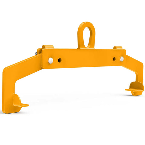 Heavy Duty Vertical Drum Clamp That Hoists 1100 Lb Steel Or Plastic Barrels With Ease For Warehouse Jobs And Industrial Moves Without Breaking The Bank, showing the durable yellow clamp.