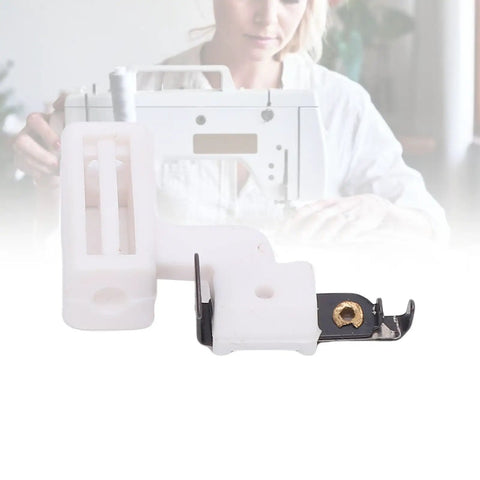 Effortless Needle Threader For Home Sewing Machines Plastic Multifunction Threading Tool close-up in white plastic