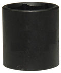 Front view of 61-4117 6 Point Shallow Impact Socket With Radius Corner Design For Quick Fit Over Fasteners, Black Phosphate Finish.