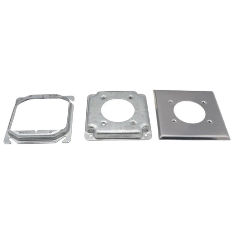 Nema 10-30R Receptacle 30 Amp Dryer Outlet Surface Or Flush Mount Featuring Easy Hookup Marked Terminals And Compact Frame parts in galvanized iron.