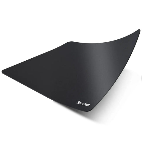 Black Square Mouse Pad with Non Slip Rubber Base Smooth Polyester Surface for Office Work Gaming Minimalist Desk Accessory