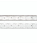 Beefy Durable Spring Tempered Steel Ruler 6 Inch Quick Reading Satin Chrome Finish With Inch Graduation And 4R Scale