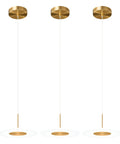 Gold Modern Pendant Light 3 Pack LED Ceiling Fixtures 6000K Cool White Mini Pendant Lighting For Kitchen Island Dining Room Hallway Bedroom