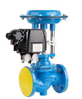 Built Tough DN65 Two Way Pneumatic Proportional Control Valve With Positioner For Steam Water Air And Unheated Oils PN25 ANSI Class 150 Flanged valve with electronic positioner.