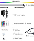 Package contents for Dimmable WiFi RGB Under Cabinet LED Lighting Kit 12 Inch Linkable Under Counter Lights with Remote Control