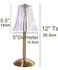 Lit Cordless Table Lamp With USB Rechargeable Battery 12 Inch Brass LED Desk Light With Built In Dimmer 3 Color Temperatures