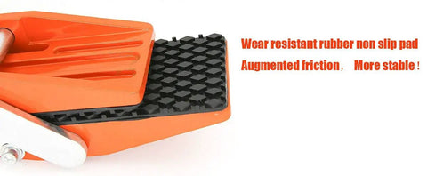 Close-up of rubber-lined jaws on 2 Pack Beefy Double Handed Granite Stone Panel Lifting Clamps with non-slip texture