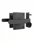 MotiveTech Spray-Coated Sliding Bolt Gate Latch-Easy to Install, Barn Door Latch in black metal with visible screws.