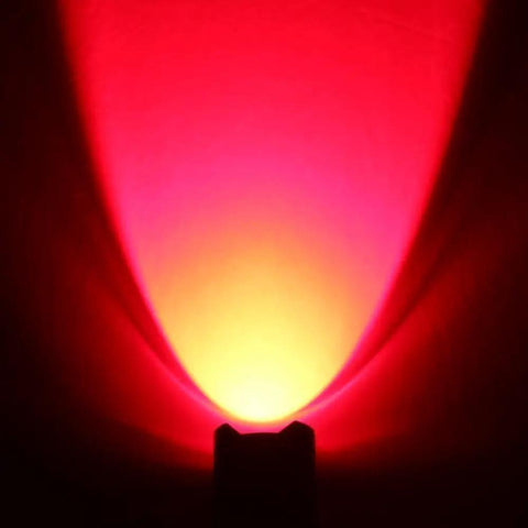 One Mode Red LED Flashlight High Power Red Light Torch illuminating with a red and yellow glow, perfect for covert use in night observation.
