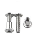 Flat Head Set Screw Hex Socket Fastener Two Piece Furniture Fitting Kit for beds chairs tables cabinets, 15mm bolt pair