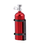 Mini Metal Fire Extinguisher For RC Crawlers Red 2 05 Inch Heavy Duty Solid Scale Detail, lightweight red metal with black mount for RC models.