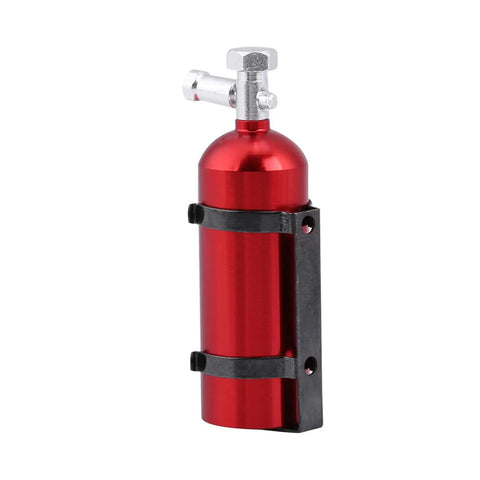 Killer Metal Mini Fire Extinguisher for RC Crawler Rig; 52mm red metal design for SCX10, CC01, D90 models; tough compact install.