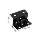 Heavy Duty Six Hole Three Fold Cabinet Door Hinge in black iron, 4cm x 4.3cm x 1.7cm, for kitchen cabinets and drawers.