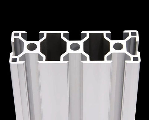 Premium Slick 3090 Aluminum Extrusion Profile 4 Pack 43.31 Inch Anodized Silver Rails showing detailed cross-section for 3D printer builds.