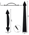 Heavy Duty Magnetic Garage Door Hardware Kit 6 Piece Set Smooth Glide Dampers showing steel brackets dimensions and design.