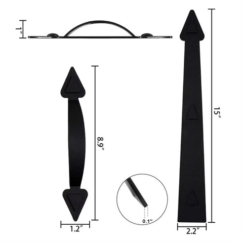 Heavy Duty Magnetic Garage Door Hardware Kit 6 Piece Set Smooth Glide Dampers showing steel brackets dimensions and design.