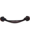 Oil Rubbed Bronze Rounded Foot Cabinet Pulls 4.63 Inches Long With 3 Inch Center, 1 Inch Projection, 10 Pack, Includes M8 Screws, Sleek Modern Kitchen Bath Handle, shown front view