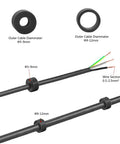 Waterproof IP68 3 Pin 3 Way Cable Connector Junction Box For Outdoor Lighting Garden Lights Solar And LED Strips Fits 5 To 12 mm Cable TUV Listed Durable No Brainer Pack Of 3 showing cable diameter sizes and wire sections.