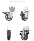 Smooth Rolling Retractable Casters With Brake 1 Inch Heavy Duty Rubber Wheels Scratch Free Glide L Brackets from multiple angles.
