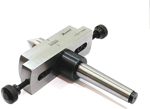 Pro Grade 3MT Taper Turning Attachment for Offsetting Lathe Tailstock with hardened alloy steel point and ground shank, side view