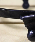 Close-up of Black Steel Western Jingle Bob Spurs For Men Slim Band Style showing black steel construction detail