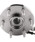 Front view of Front Wheel Hub and Bearing Assembly for 4WD 6 Lug Trucks and SUVs, Premium Replacement Fits Chevy Silverado Tahoe with ABS Sensor