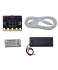 Micro:Bit Compatible Go Kit For Fun STEM Projects, Easy Starter Pack With Sensors, LEDs, Buttons, Cables, And Beginner Tutorials For Kids, Teens, And Makers; micro:bit board, USB cable, battery pack