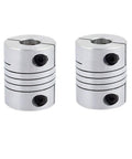 Pair of Aluminum Shaft Coupling 10mm to 12mm for Stepper Motors 30mm Length 25mm Diameter Set Screw Coupler, 3D printer CNC use