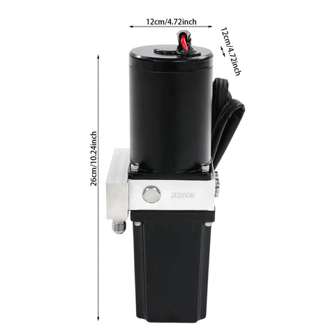 Solid And Reliable Bidirectional Hydraulic Power Unit With 15MPa Gear Pump Motor Reservoir, black metal motor, 26cm tall.