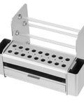 Hella Sturdy Desktop Tool Organizer Rack With Smooth Glide Drawer And Open Niches, durable steel, compact design for wrenches and tools.