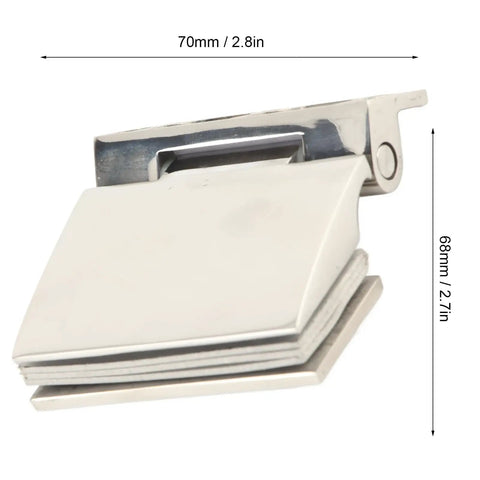 Rock Solid Stainless Steel Hinge Plays Nice With Tempered Glass Doors Smooth Polish Finish Fits 8 To 12mm side view dimensions