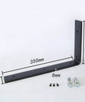 Hefty Hold Rock Solid L Shaped Wall Brackets For Corner Shelves 100 Kilogram Support Premium Steel, 350mm x 200mm dimensions with screws.