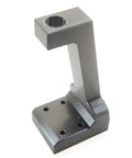 Side view of Powder Measure Bench Stand for Redding RS-6 Mount and RCBS Uni-Flow, sleek black composite with four mounting holes.