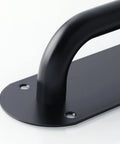 Close-up of 11 Inch Stainless Steel Gate Handle With Matte Black Finish, Easy Push Pull Plate for Outdoor Use, LS8280-B