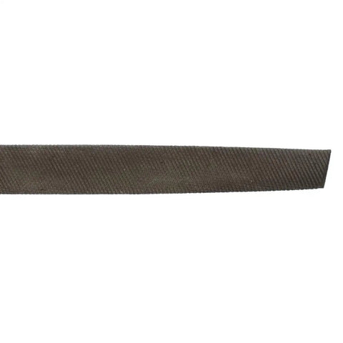 Close-up of a 14 Inch Half Round Bastard File with double cut on flat face, part of the 6-pack set for shaping metal, DIC Series.