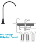 Matte Black Drinking Water Faucet for Home RO Filtration System Non Air Gap Kitchen Water Purifier Faucet Lead Free 304 Stainless Steel