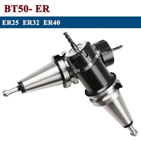 Kick Start Your Heavy Duty Grinding Rig With This BT50 Keyless Spring Collet Chuck Featuring ER32 ER40 tool holder showcasing a BT50 interface.