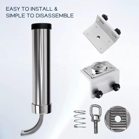 Boat Track Mount Fishing Rod Holder, 2 Pack, Adjustable Stainless Steel Rod Holders For Marine Slide Rail System, Heavy Duty Fishing Pole Holder For Boat Kayak Yacht; stainless steel parts