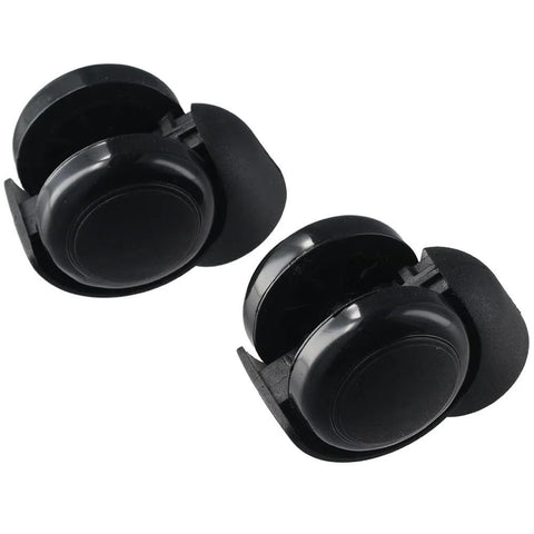 Stemless Chair Casters 5 Pack 2 Inch Replacement Wheels For Office And Home Furniture, Durable Plastic, black design, side view