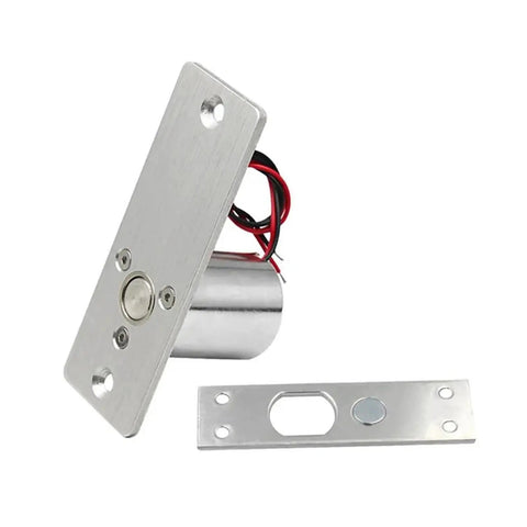 Ridiculously Secure Waterproof Electronic Drop Bolt Door Lock With Dc 12V Snap Action Auto Deadbolt components showing metal housing and motor.
