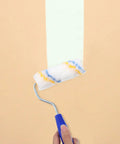 Small Paint Roller Covers For Walls And Ceilings Featuring Firm Polyester Fibers That Roll As Smooth As Butter And Knock Out Every Diy Painting Job In Style For Households, applying paint on light wall.